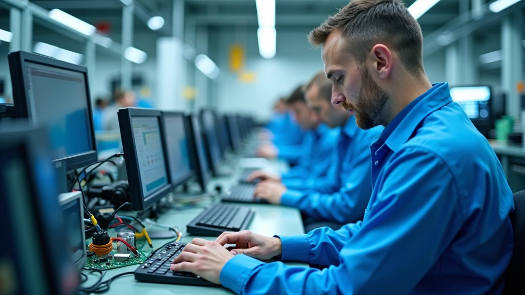 Ingenieure und Techniker arbeiten an Batterie-Entwicklungsprojekten in modernem Labor