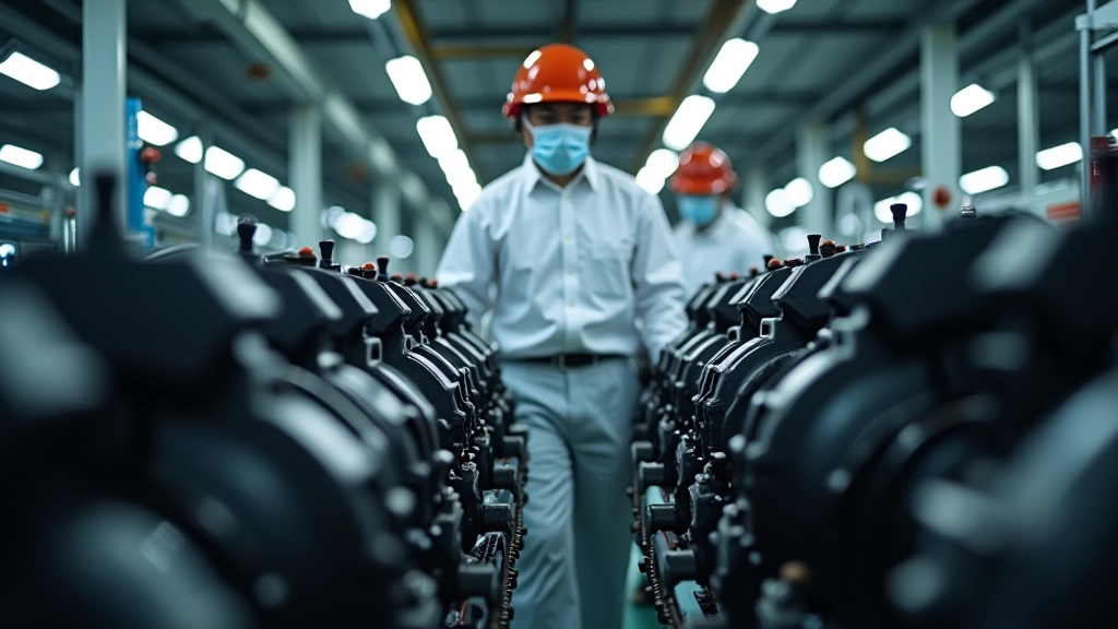 Traditionelle Automobilproduktion mit Verbrennungsmotoren und Fließbandfertigung